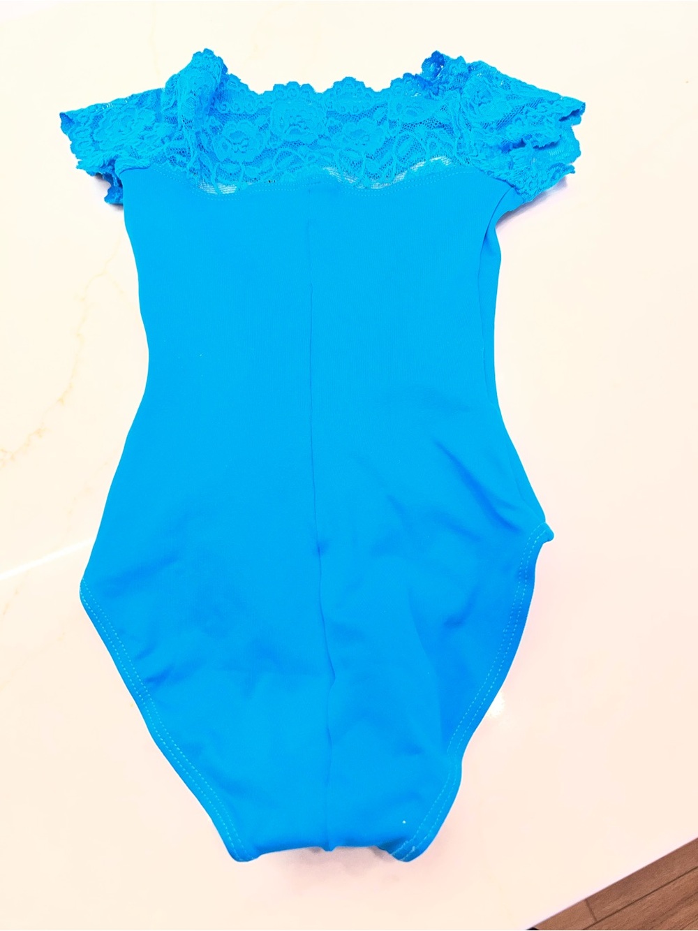 SoDanca Blue Lace-Trim One-Piece Leotard